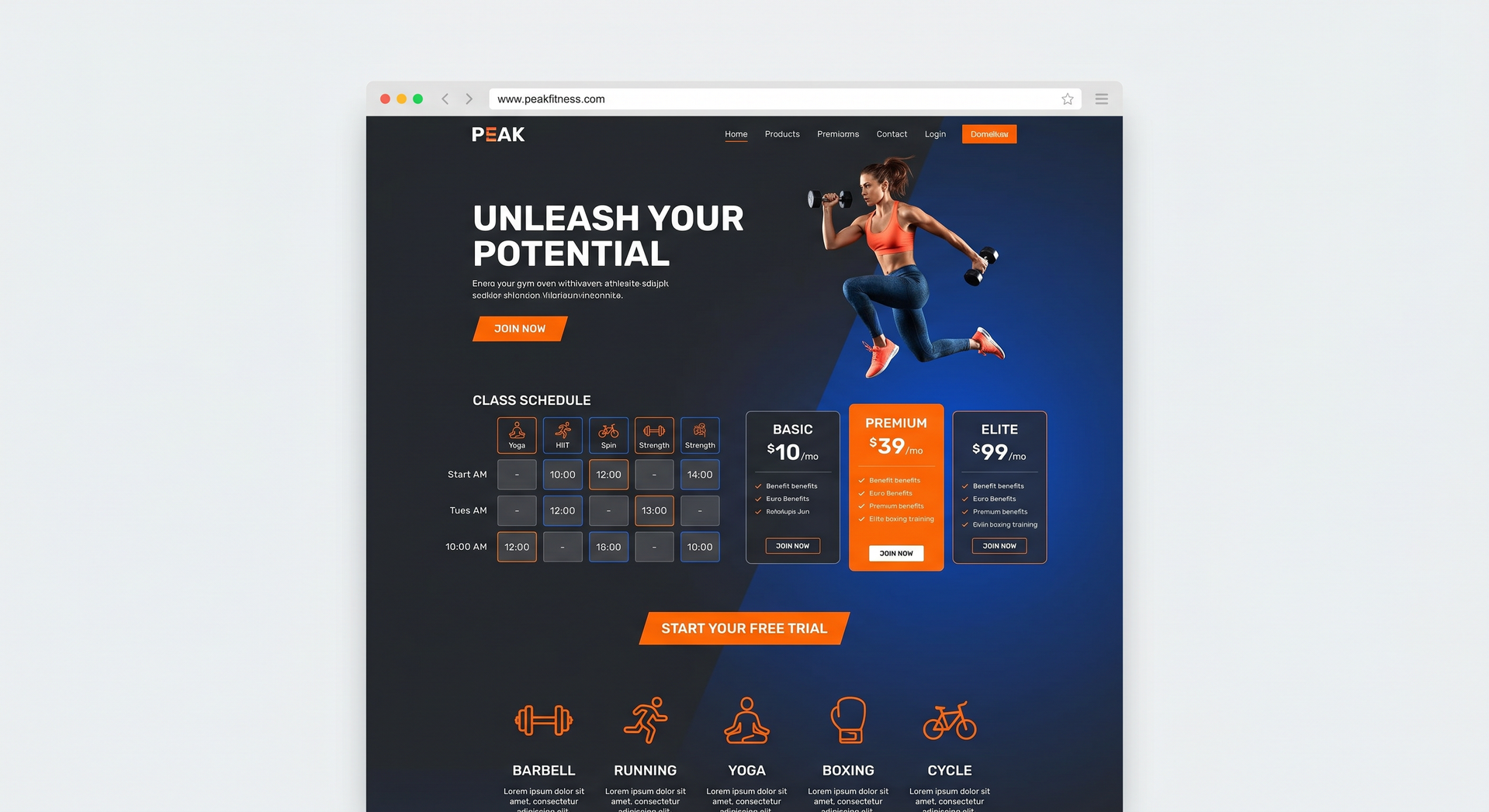 Gym Website Preview